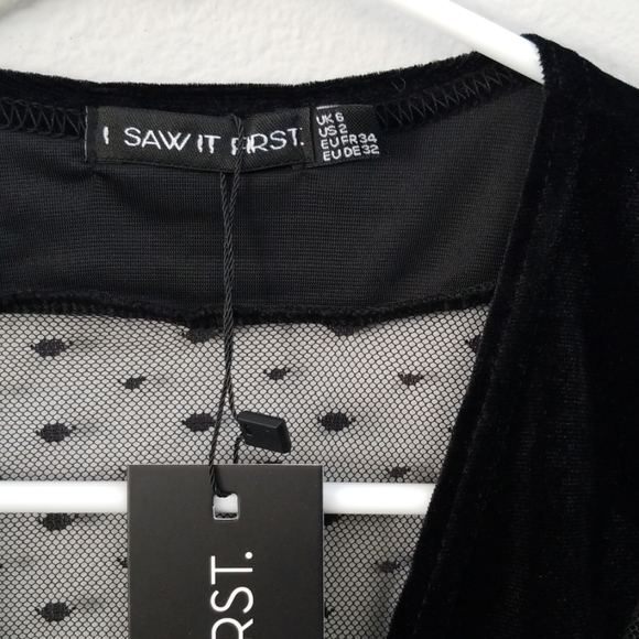 Velour & Mesh Contrast Mini Dress - Picture 8 of 8